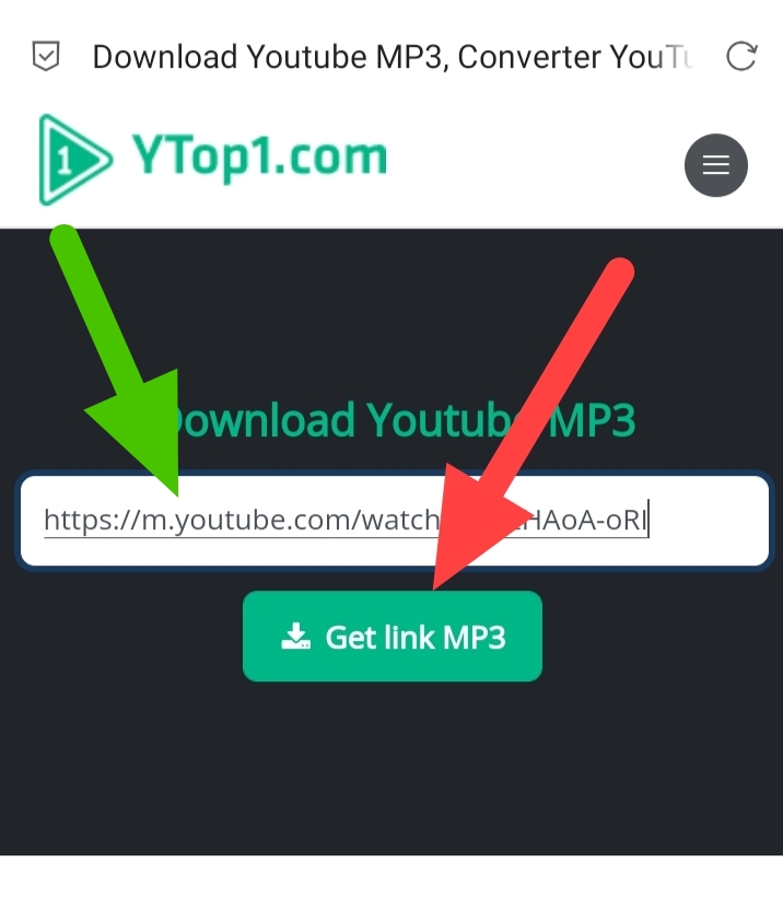 उसके बाद आपको जिस YouTube Video का Audio Download करना हो उसकी Link Paste करे और Get Link MP3 पे Click करे