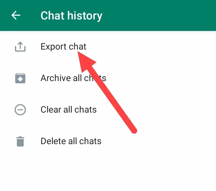 Export chat पे click करें‌