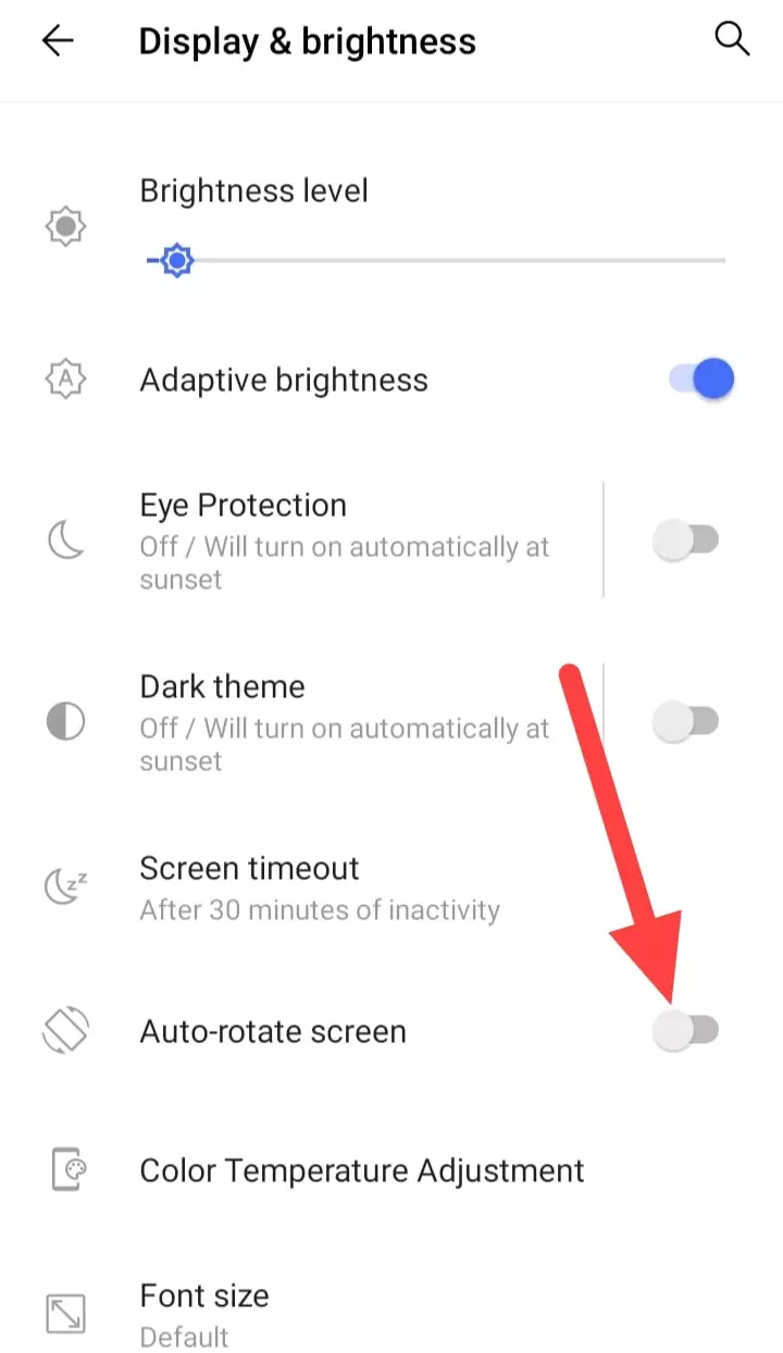 Auto Rotate Screen पे Click करें