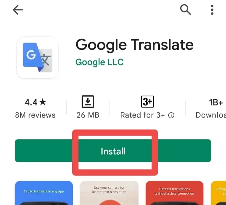 सबसे पहले आपको Play Store से Google Translate App Install कर ले