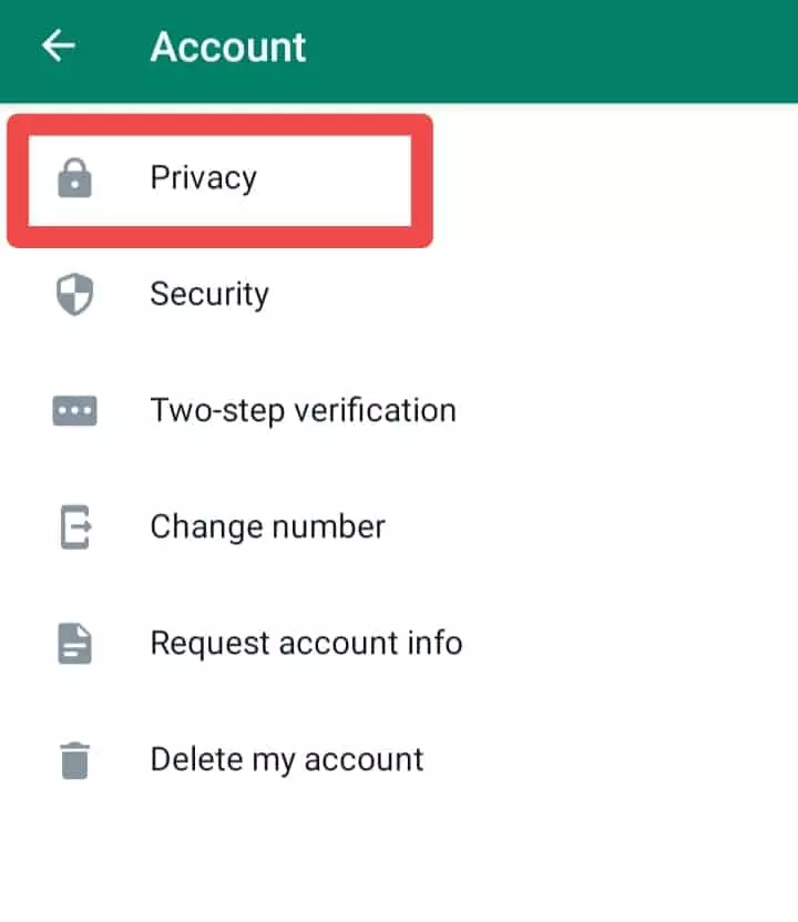 सबसे पहले आपको WhatsApp मे Three Dots > Settings > Account > Privacy मे जाना है