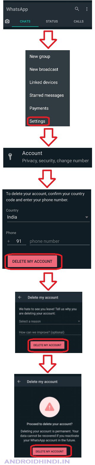 WhatsApp कैसे बंद करें । WhatsApp Account कैसे Delete करें